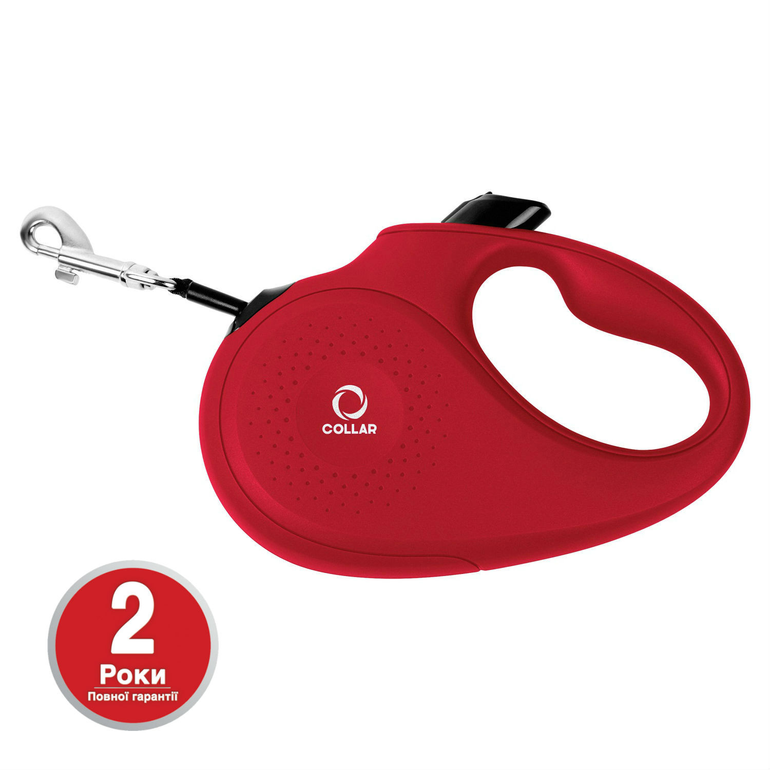 Повідець-рулетка CoLLaR для собак, розмір M, 25 кг, 5 м, світловідбивна стрічка, червоний