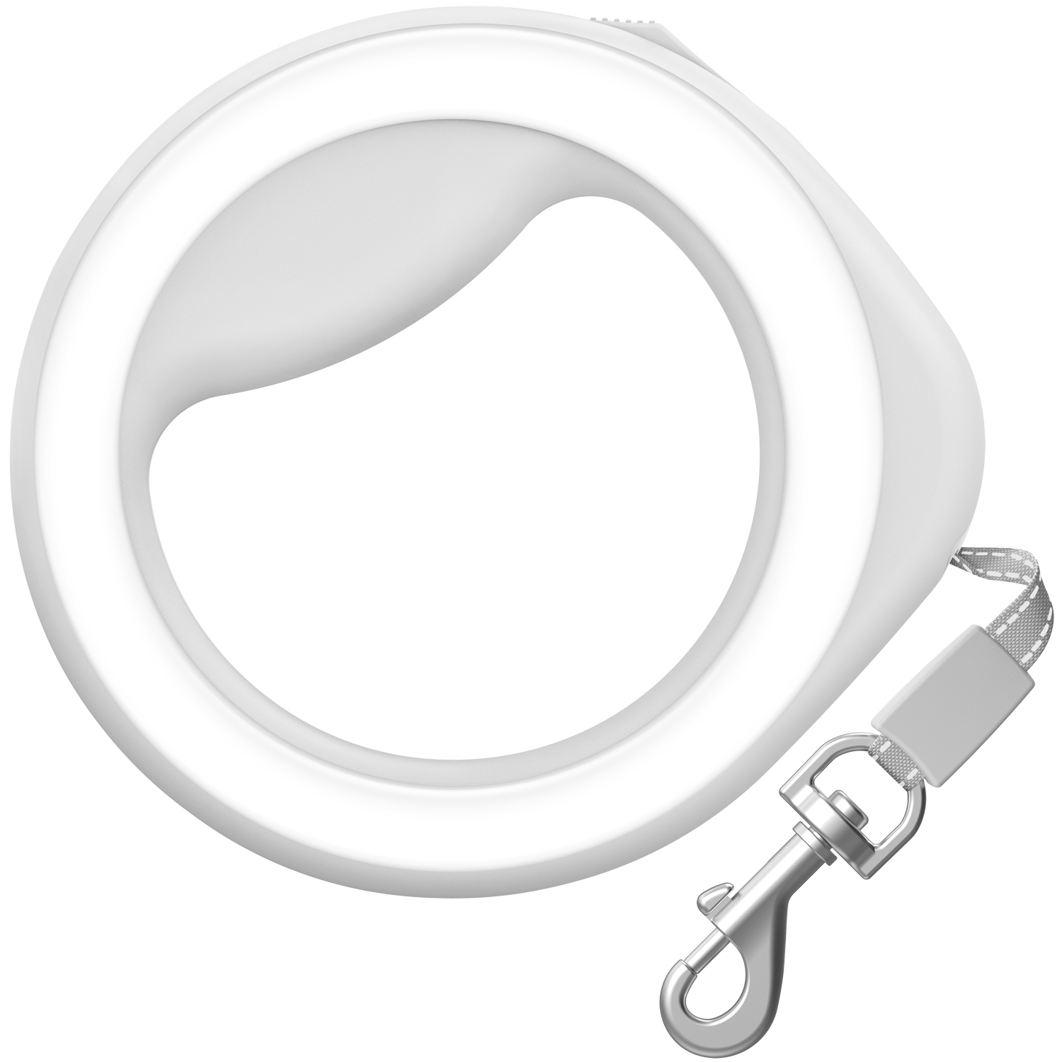 Повідець-рулетка для собак WAUDOG R-leash, кругла, XS-M, до 40 кг, 2,9 м, світловідбиваюча стрічка білий