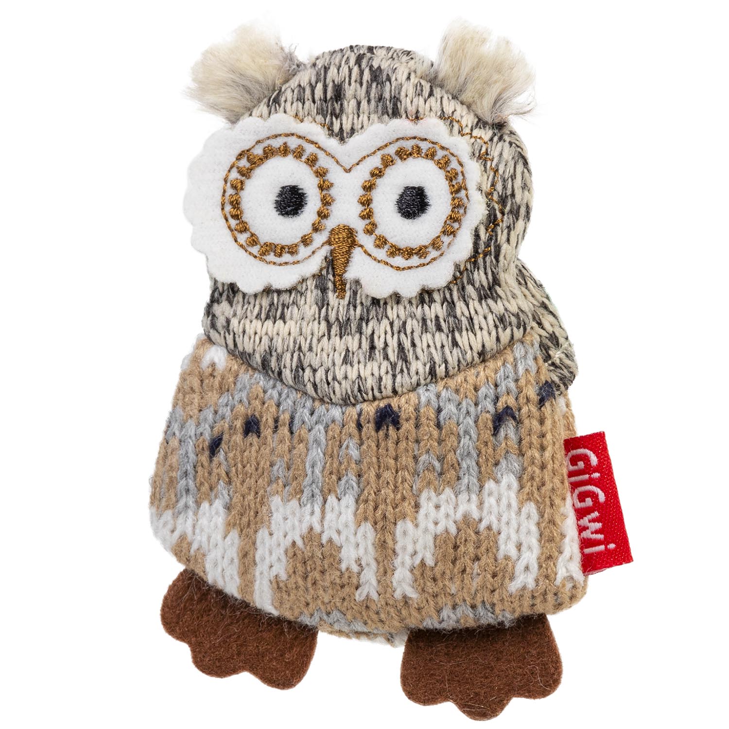 Іграшка для собак Сова з пищалкою GiGwi Plush Friendz, текстиль, 10 см