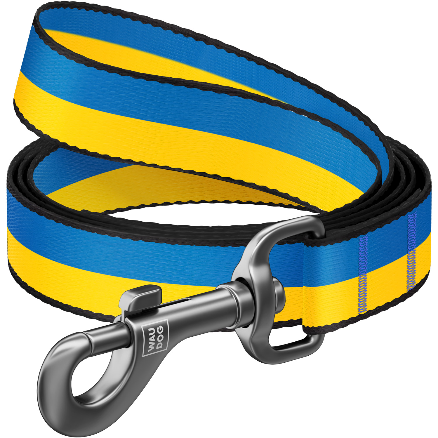 Повідець для собак з нейлону WAUDOG Nylon малюнок "Colors of freedom", розмір M, Ш 20 мм, Д 122 см