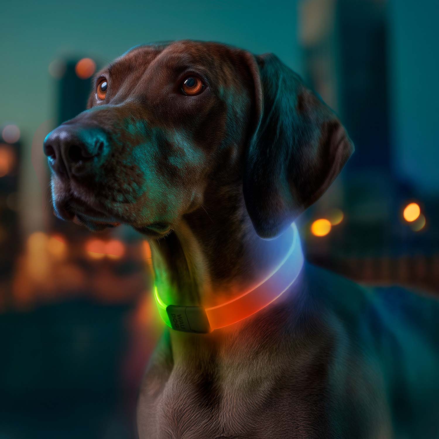 Нашийник для собак з підсвічуванням WAUDOG LED, RGB, Type-C, регульований, Ш 25 мм, Дов 60 см