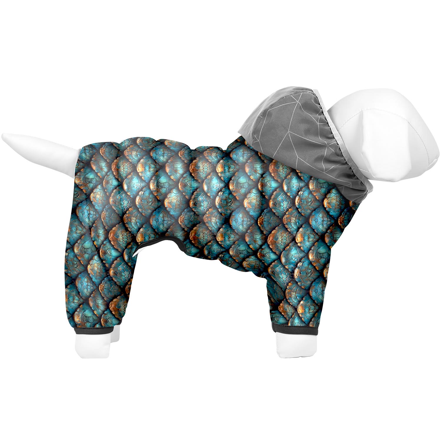 Комбінезон для собак WAUDOG Clothes малюнок "Луска", S32, В 47-50 см, С 30-33 см