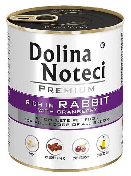 Корм конс.Dolina Noteci Premium для собак з кроликом та журавлиною, 800 гр
