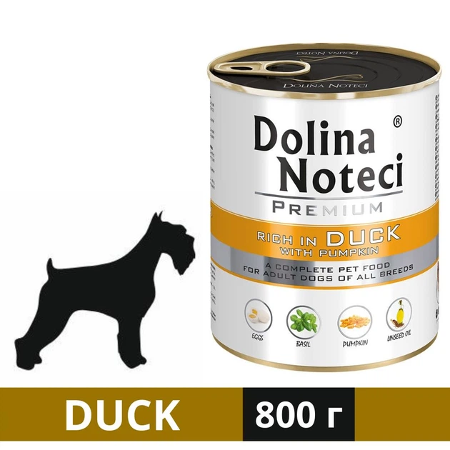 Корм конс.Dolina Noteci Premium для собак з качкою та гарбузом, 800 гр