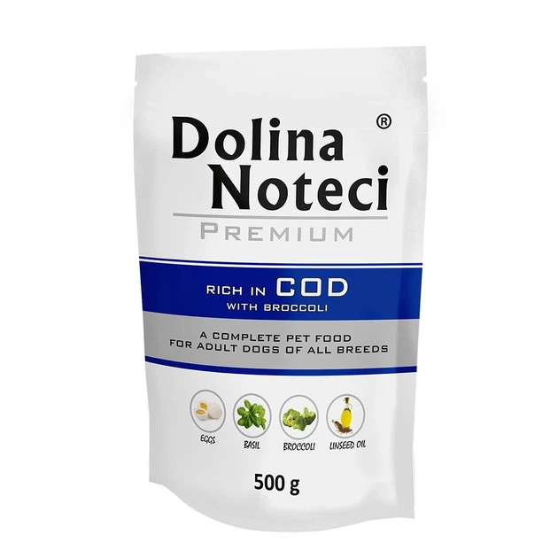 Пауч Dolina Noteci Premium для собак з трескою та броколі 500 гр