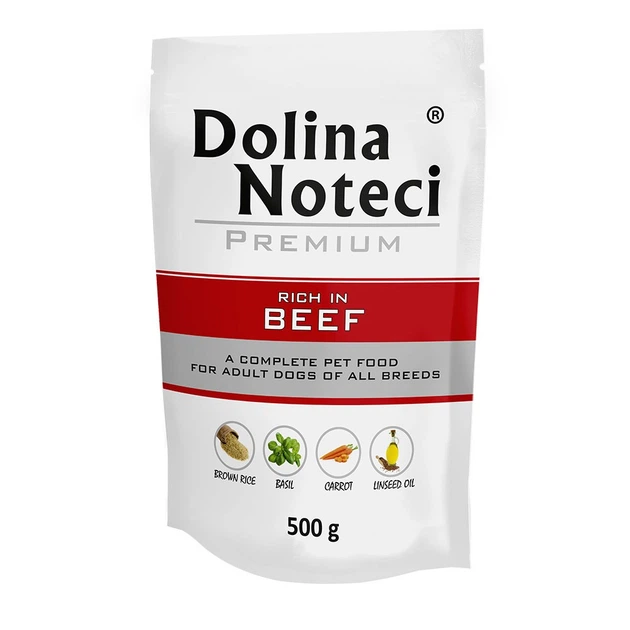 Пауч Dolina Noteci Premium для собак з яловичиною, 500 гр