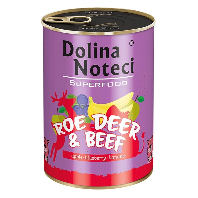 Консерва Dolina Noteci Superfood 589 для собак з косулею та яловичиною 400 гр
