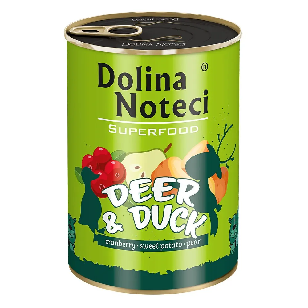 Консерва Dolina Noteci Superfood для собак з олениною та качкою,400 гр