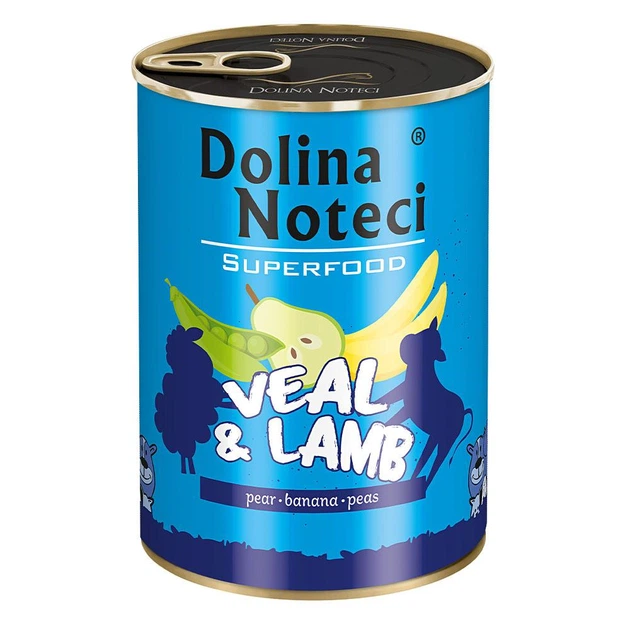 Консерва Dolina Noteci Superfood для собак з телятиною та бараниною,400 гр