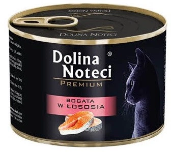 Dolina Noteci Premium для котів, м'ясні шматочки в соусі з лососем,185 гр
