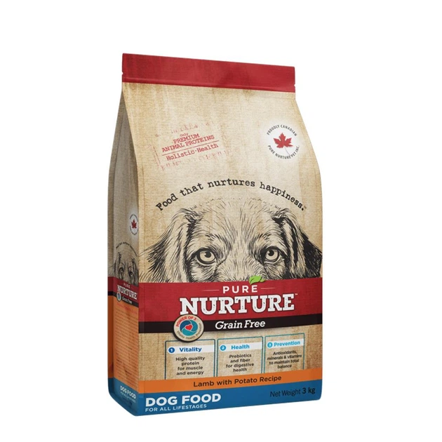 Pure Nurture Grain Free Power of 3 Lamb with Potato All Lifestages Dog. для собак з ягням та картоплею, 3кг