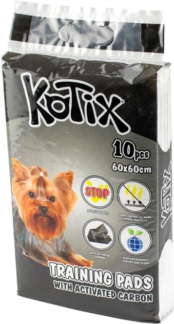 Пелюшки для собак Kotix Premium, з активованим вугіллям 60*60 см 10 шт/уп