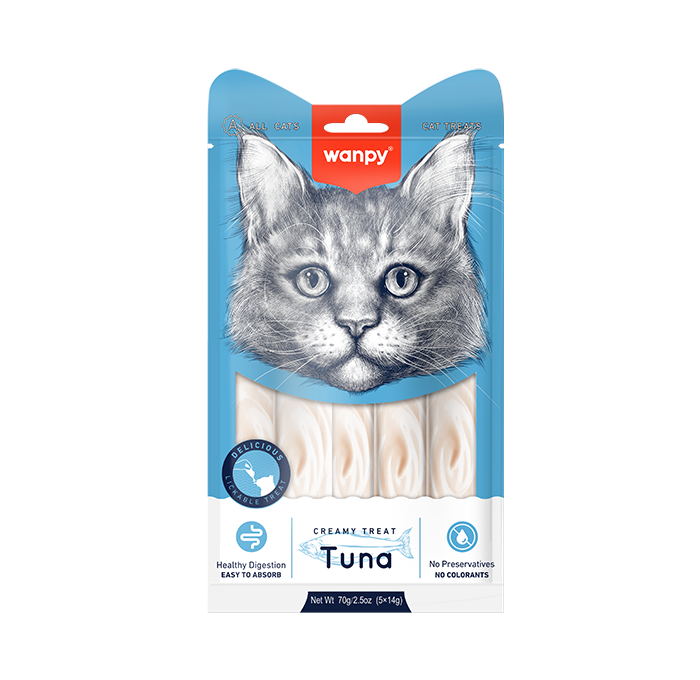 Wanpy ТУНЕЦЬ (Creamy Treat Tuna) рідкі ласощі для котів 14гх5од