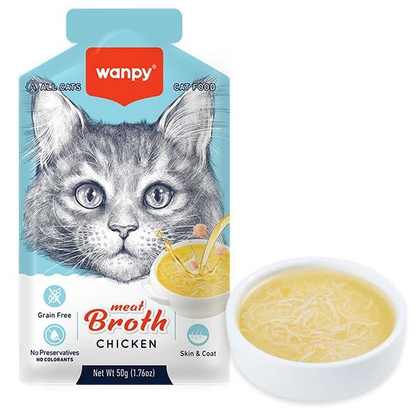 Wanpy СУП З КУРКОЮ (Meat Broths Chicken) вологий корм для котів. 50г