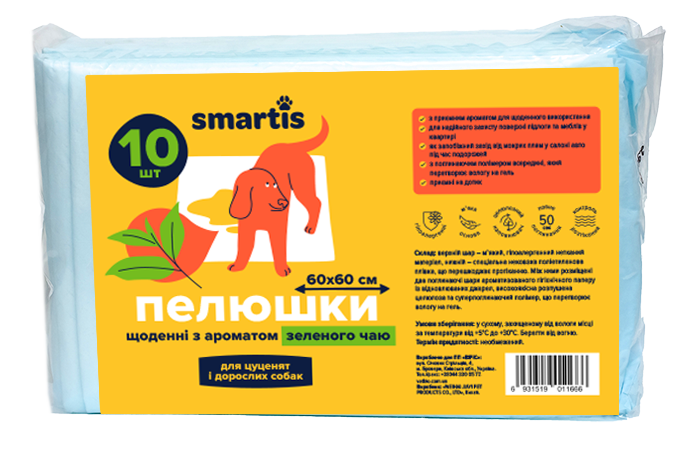 Smartis Пелюшки щоденні з ароматом лаванди 60*60см, 38г/4г (10шт)