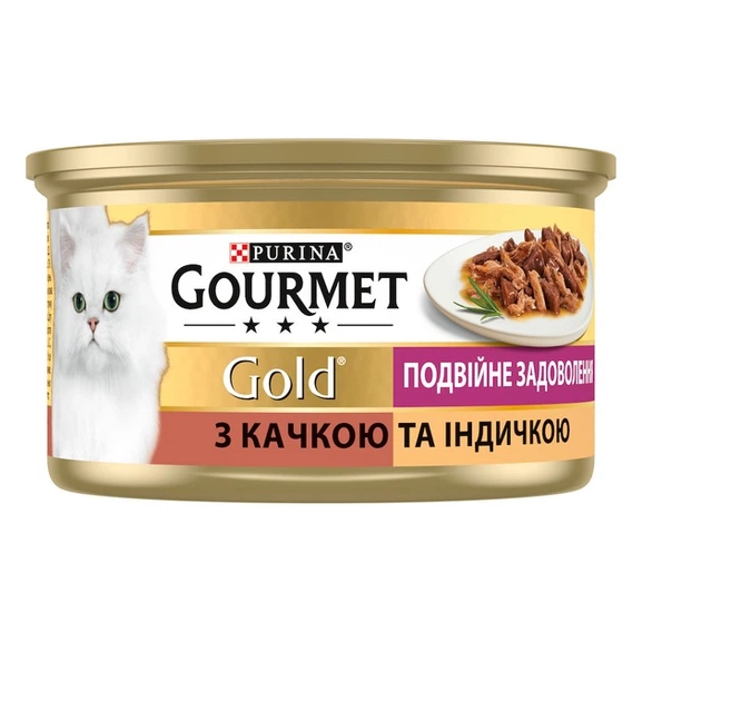 Корм Gourmet Gold с уткой и индейкой ж/б 85 гр