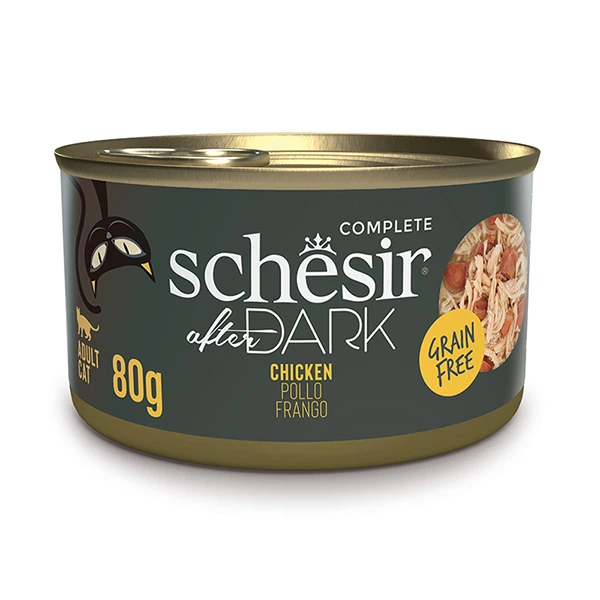 Schesir After Dark КУРКА (Chicken) в бульйоні консерви для котів, банка,80г