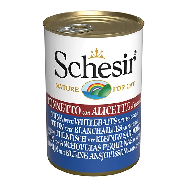 Schesir ТУНЕЦЬ З АНЧОУСАМИ (Tuna Whitebait) консерви для котів, банка, 140 г