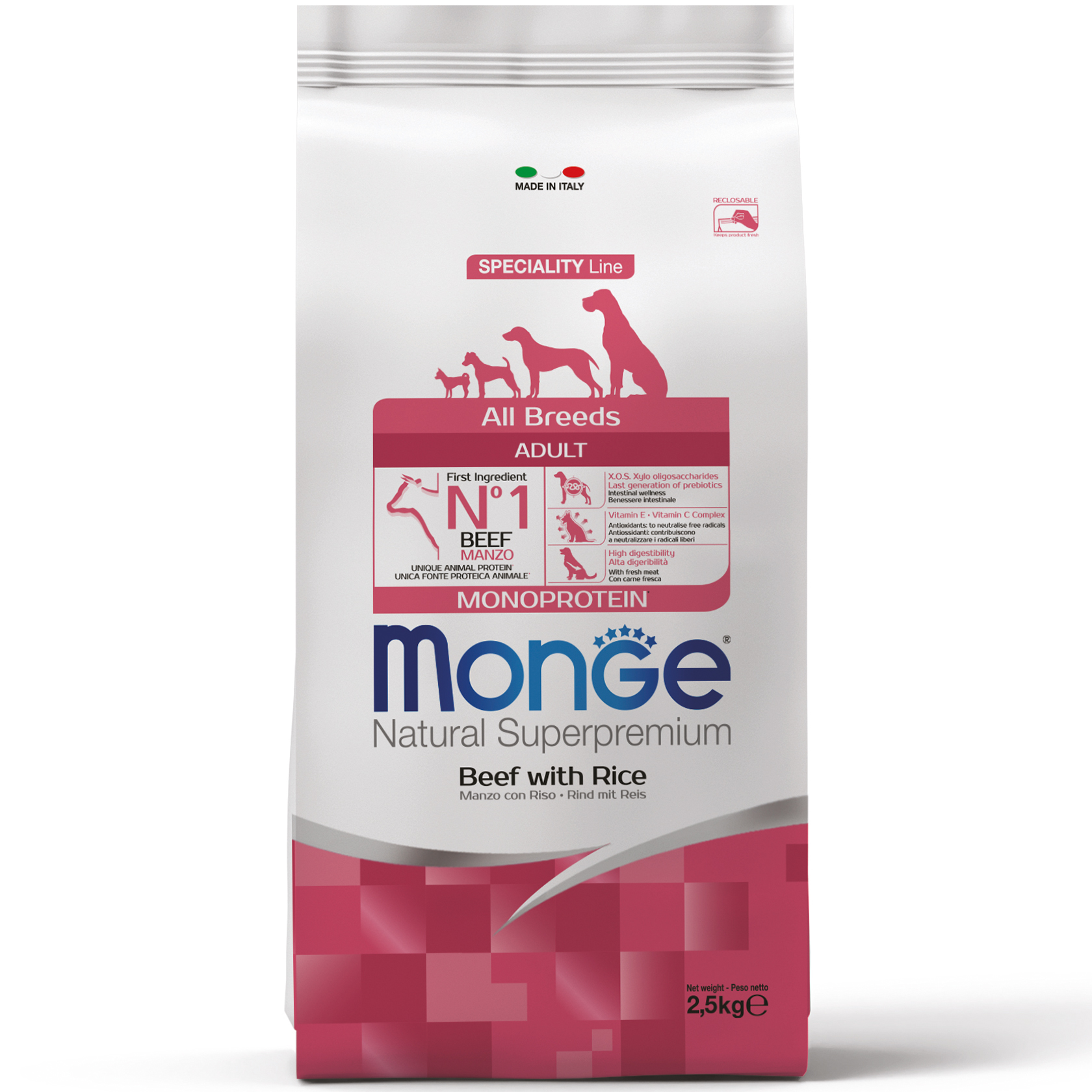 Monge Dog All breeds Adult яловичина з рисом 2,5
