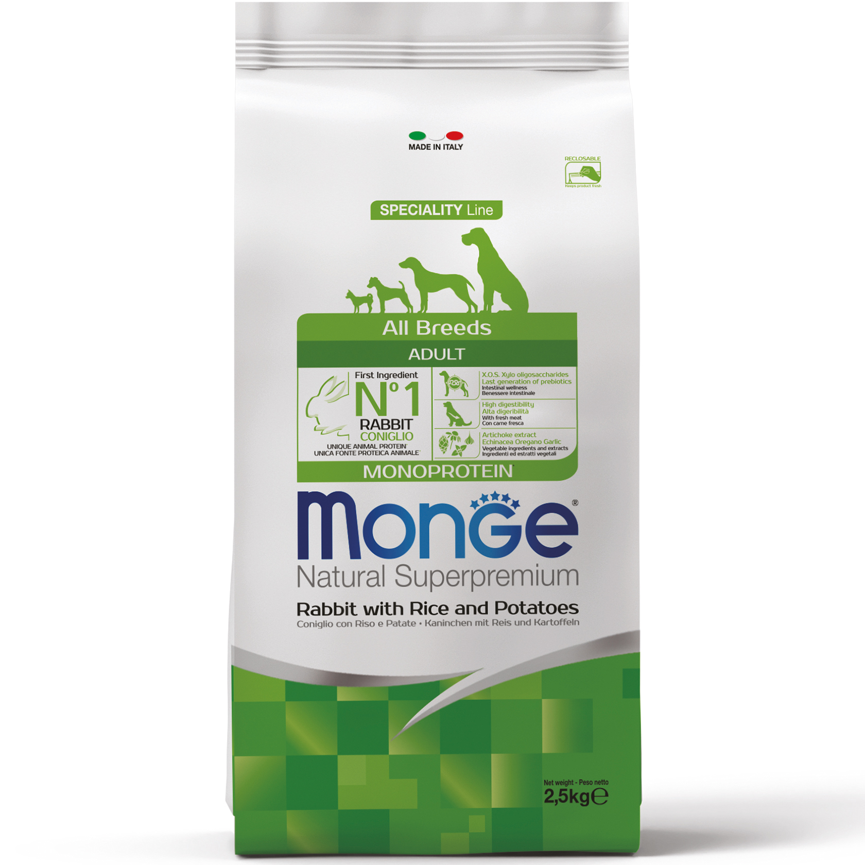 Monge Dog All breeds Adult кролик, рис та картопля 15