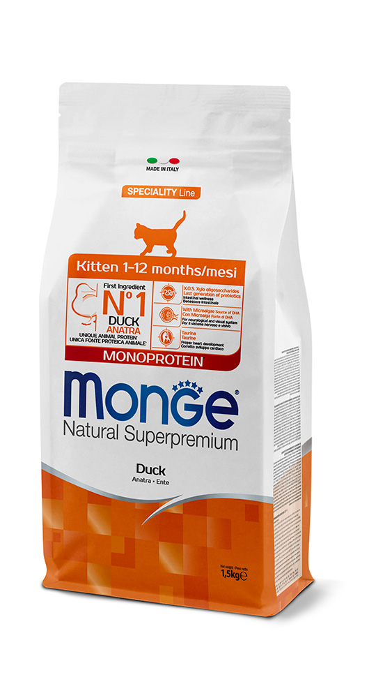 Monge Cat Kitten Duck 1.5 кг корм для котят качка