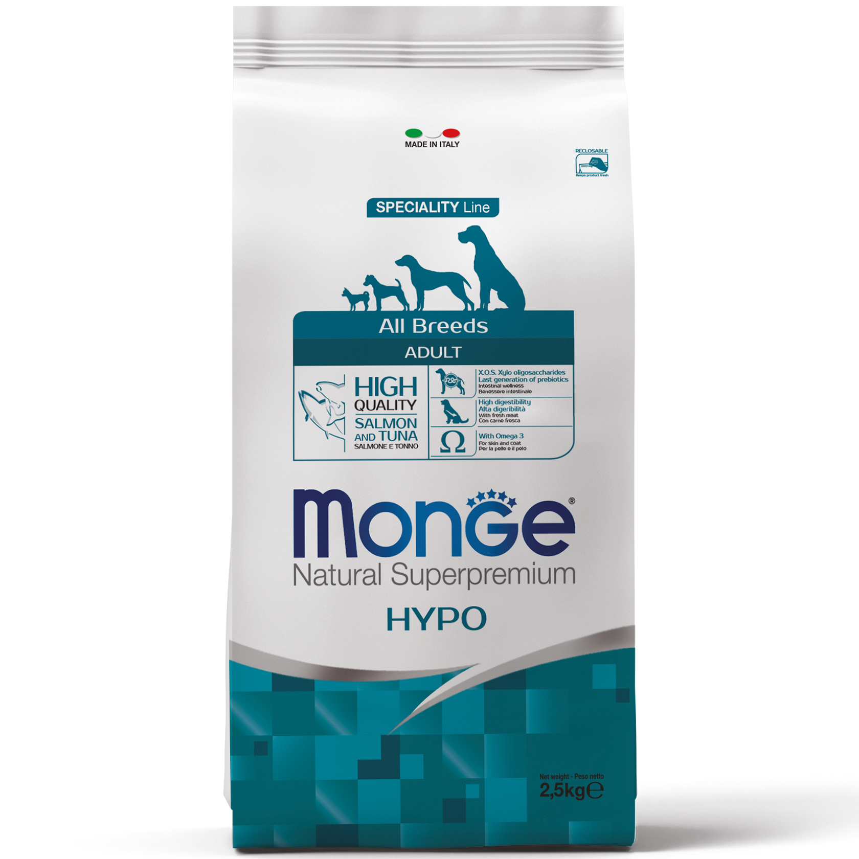 Monge Dog All breeds Hypo лосось з тунцем (гіпоалергенний ) 2,5