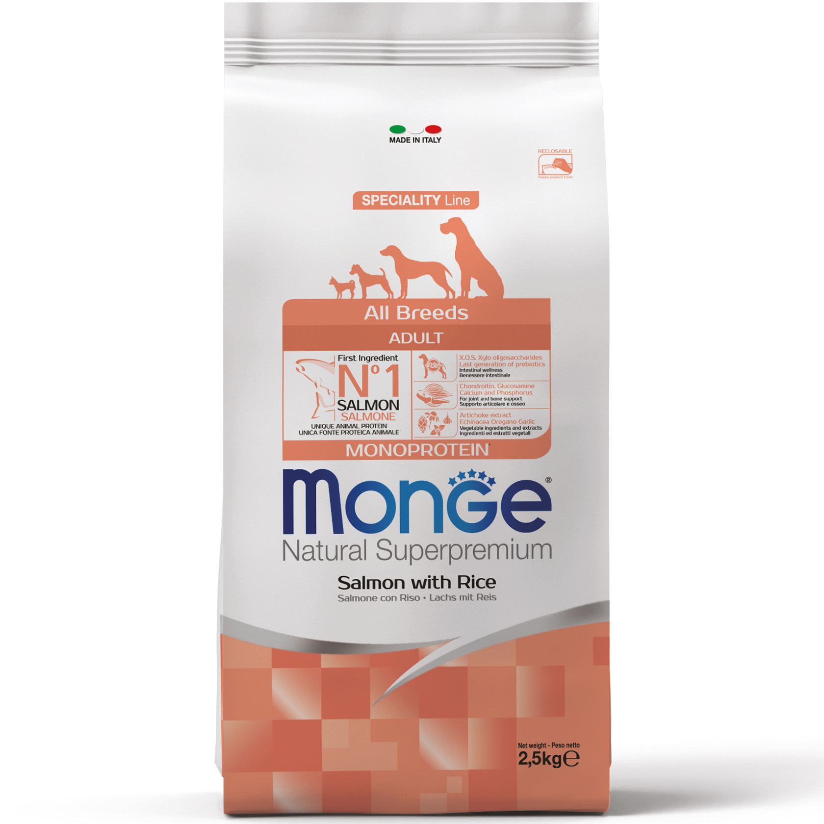Monge Dog All breeds Adult лосось з рисом 2,5