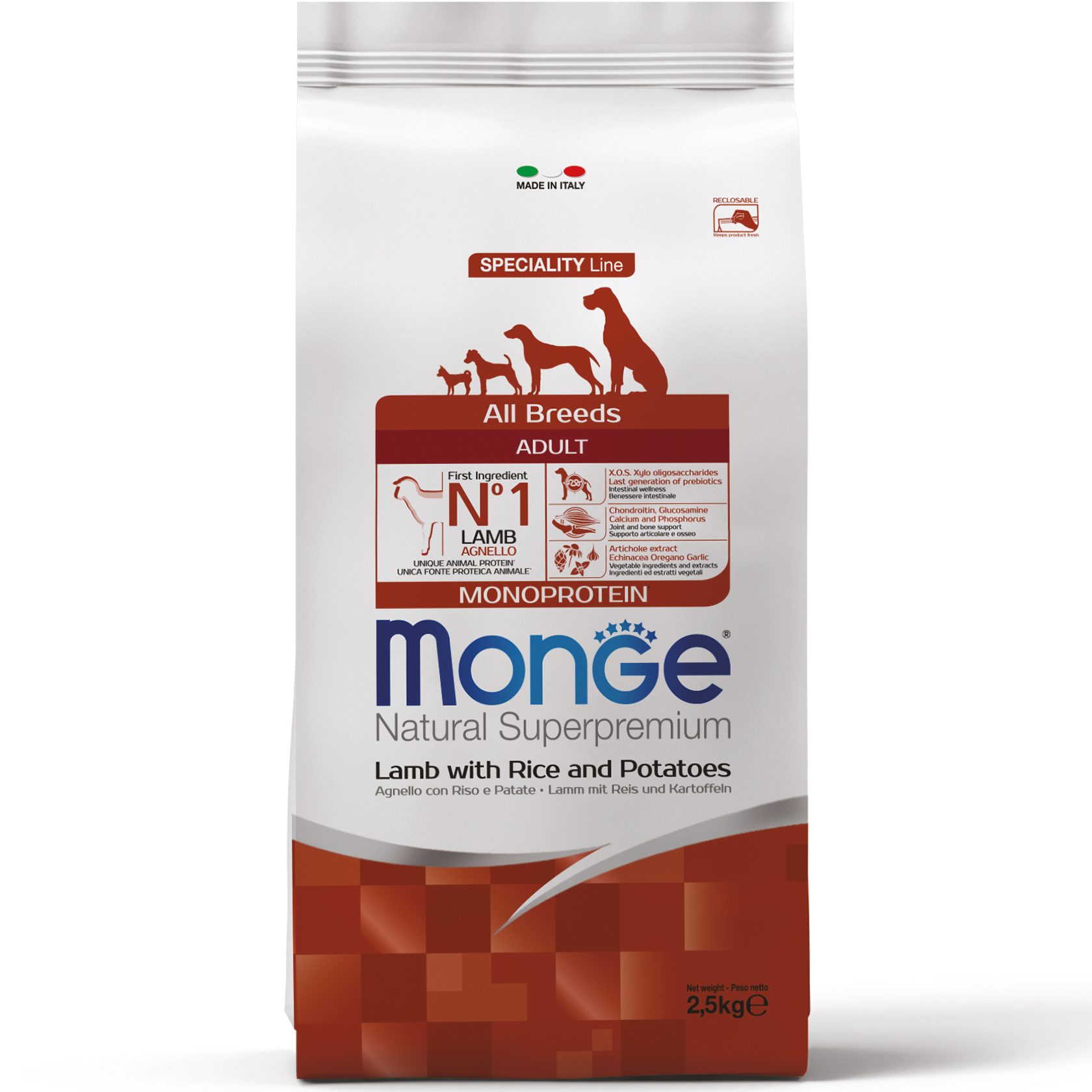 Monge Dog All breeds Adult ягня, рис та картопля 2,5
