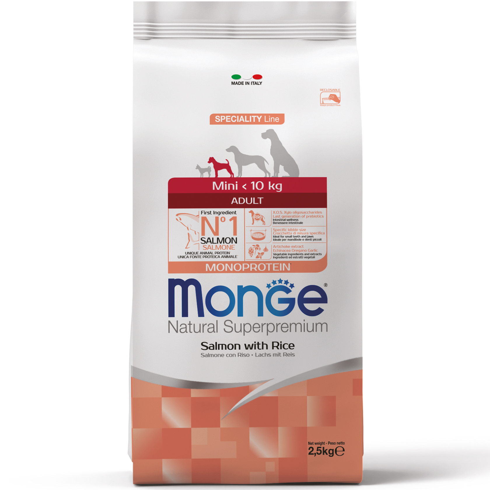 Monge Dog Mini Adult лосось з рисом 0,8