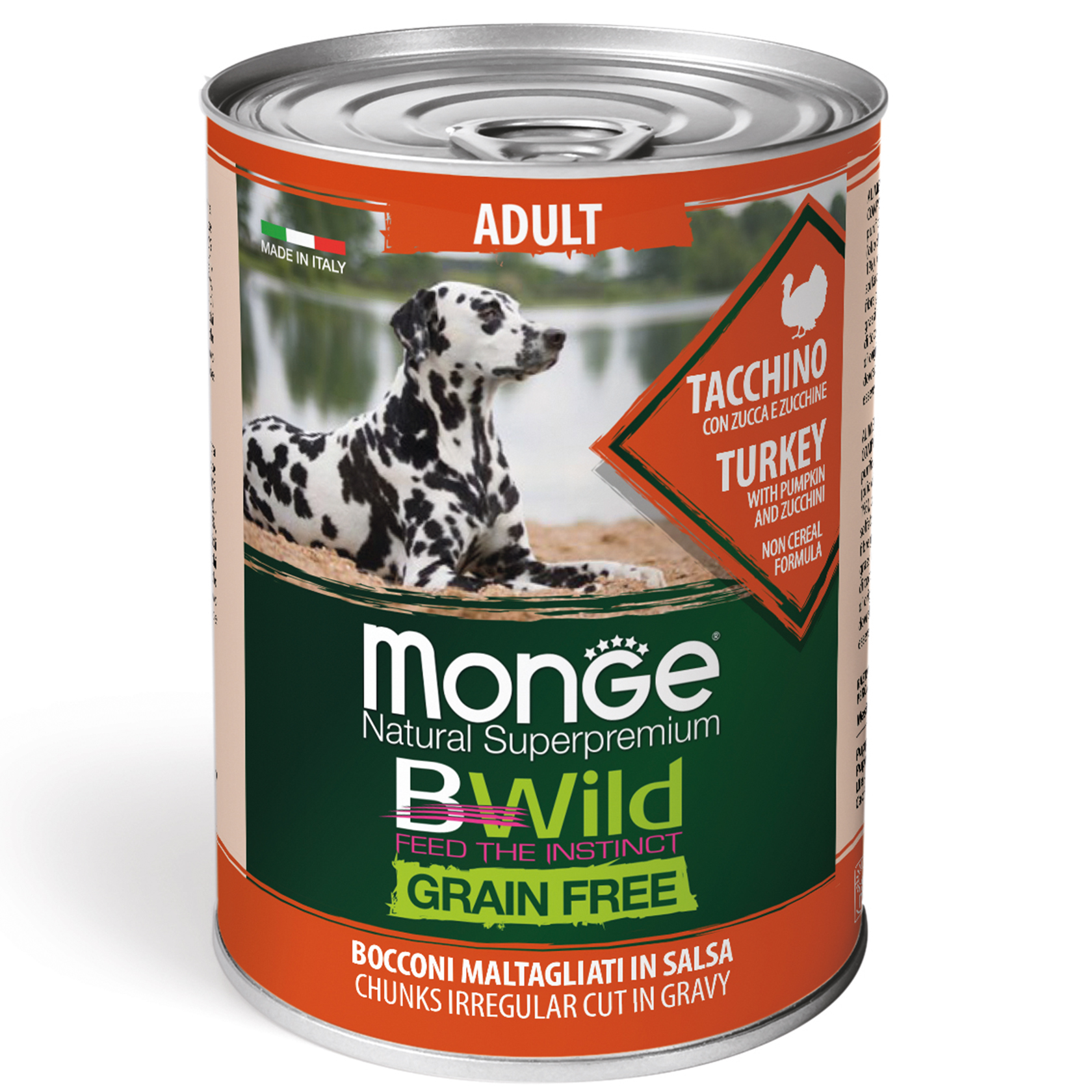 Monge Dog Bwild Grain Free Adult індичка гарбуз цукіні 0,4