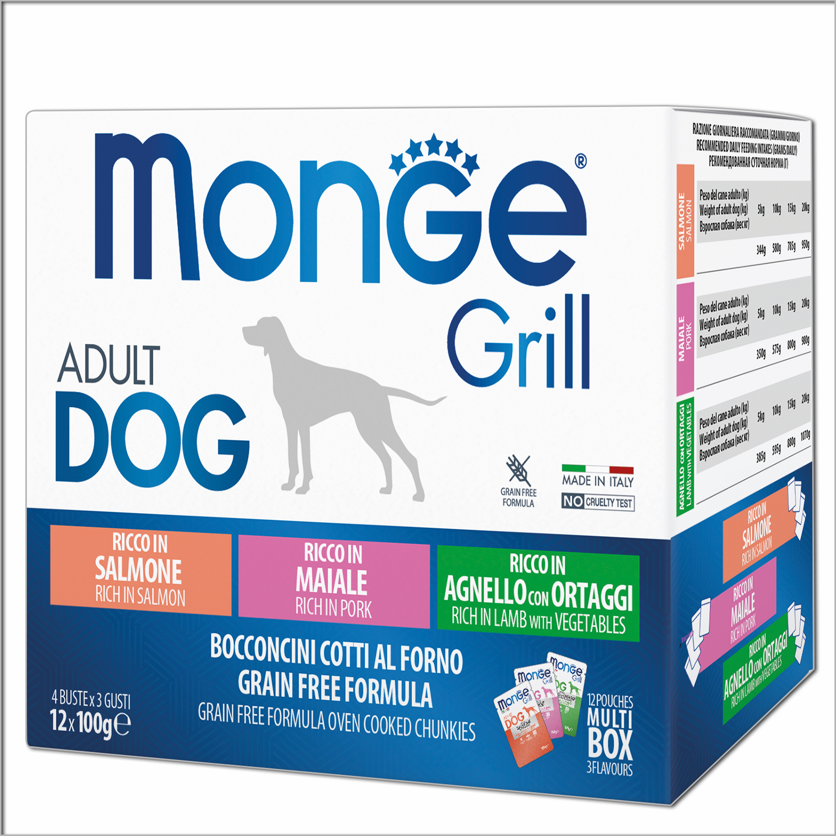 Monge Dog GRILL MIX лосось/ягня/свинина/ 1,2