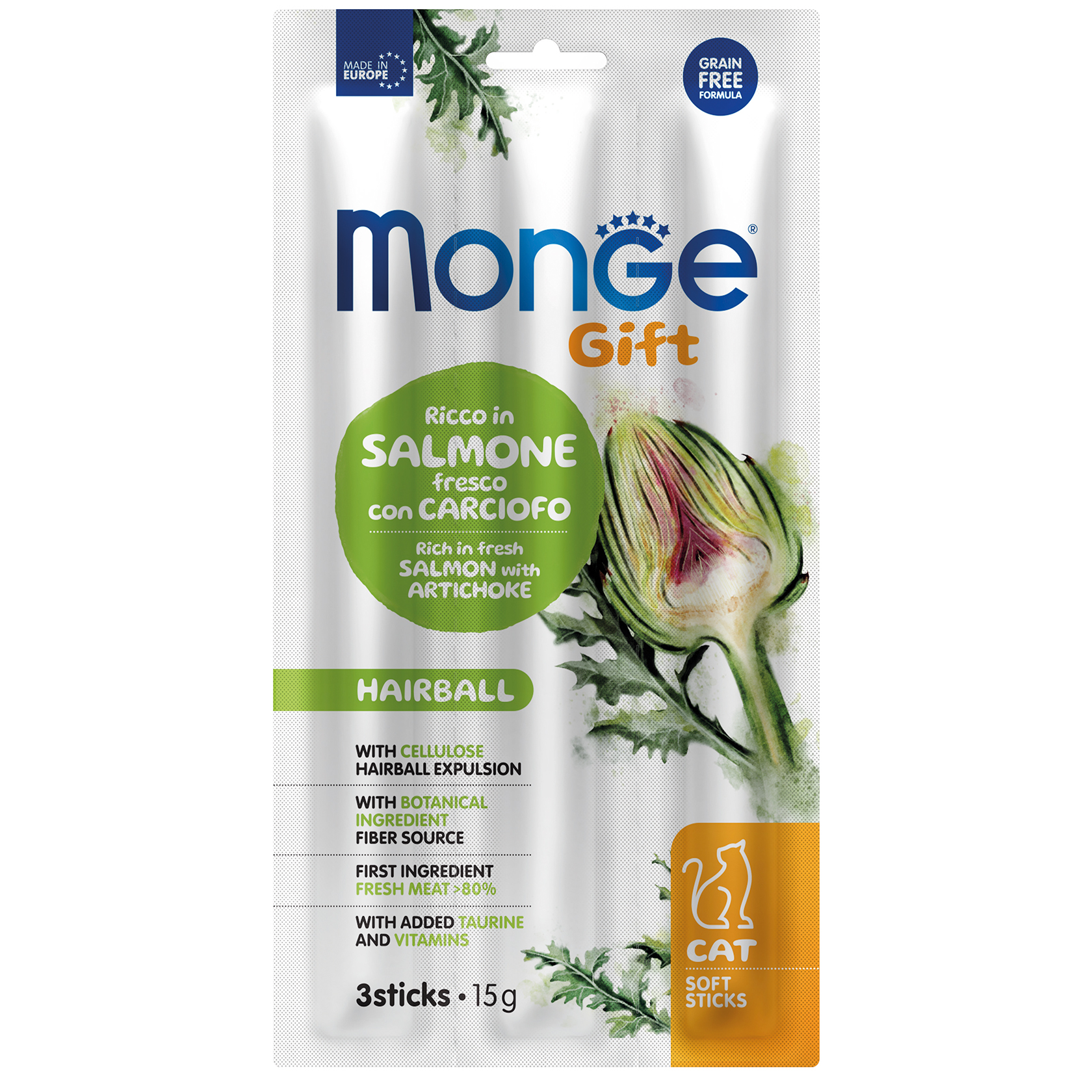 MONGEGIFTC SOFTST HAIRB сьомга з артишоком 15 гр ласощі для котів