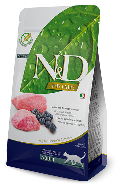 Фарміна кет сух N&D Grain Free PRIME LAMB & BLUEBERRY ADULT 300 gr 20161