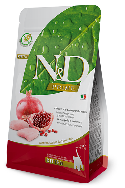 Фарміна кет сух N&D Grain Free PRIME CHICKEN & POMEGRANATE KITTEN 300 gr 21199