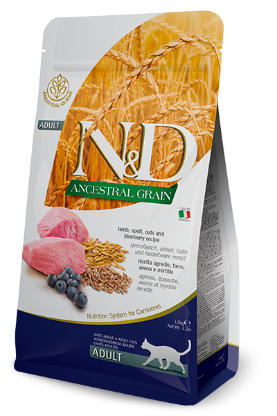 Фарміна кет сух N&D Low Grain LAMB & BLUEBERRY ADULT 300 gr 21564