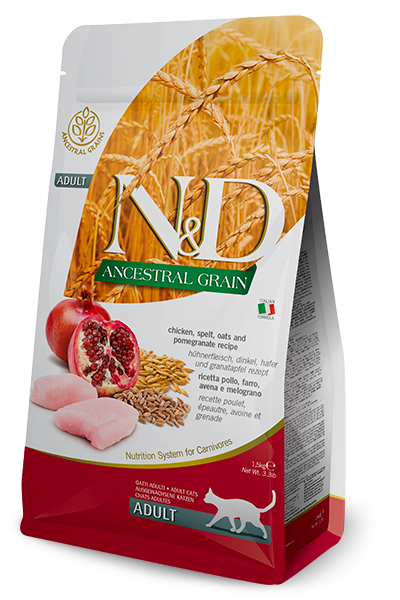 Фарміна кет сух N&D Low Grain CHICKEN & POMEGRANATE ADULT 1,5 kg 21571