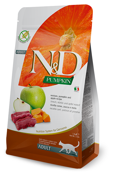 Фарміна кет сух N&D CAT PUMPKIN VENISON & APPLE ADULT з гарбузом, олениною та яблуком 300 gr 35363