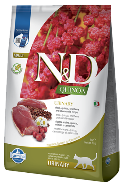 Фарміна кет URINARY, DUCK & CRANBERRY ADULT для проф. сечокам'яної хвороби, качка, кіноа, журавлина та ромашка, 300 gr 35776
