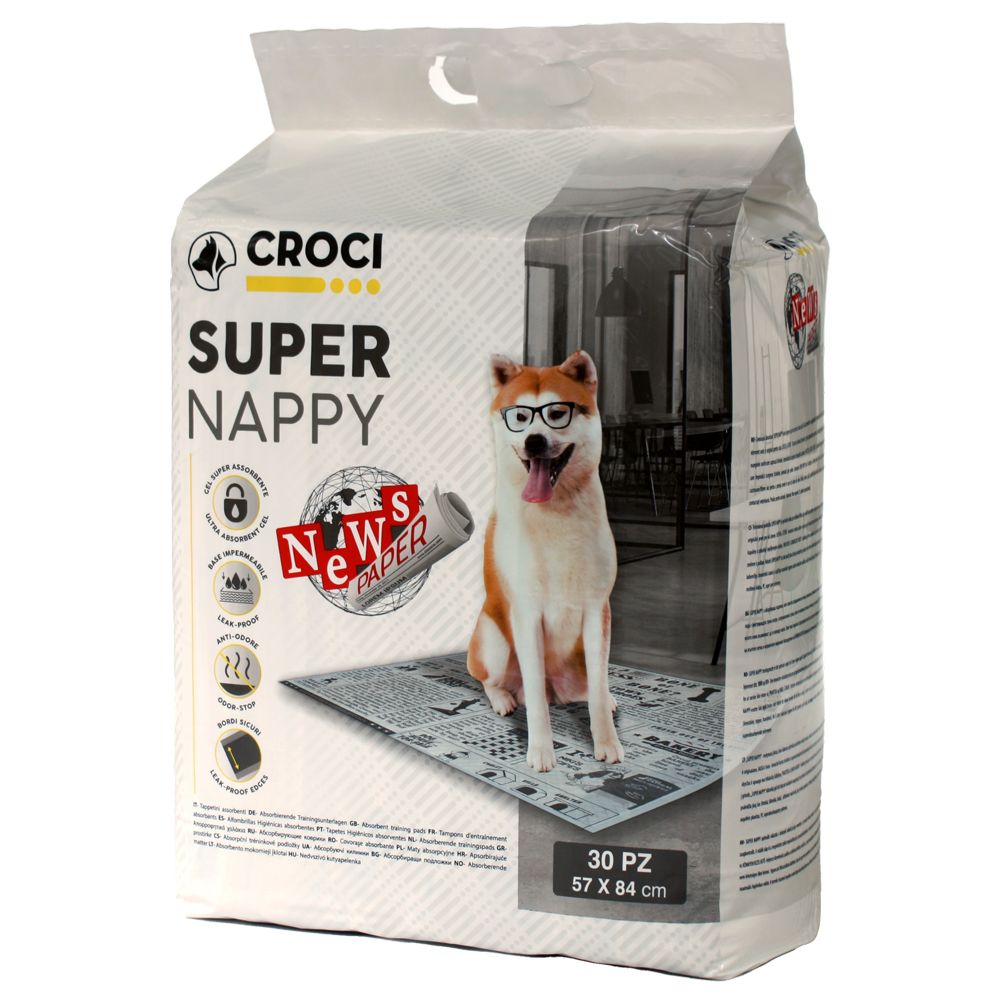 CROCI SUPER NAPPY пеленки с углем 30 шт 57х84см