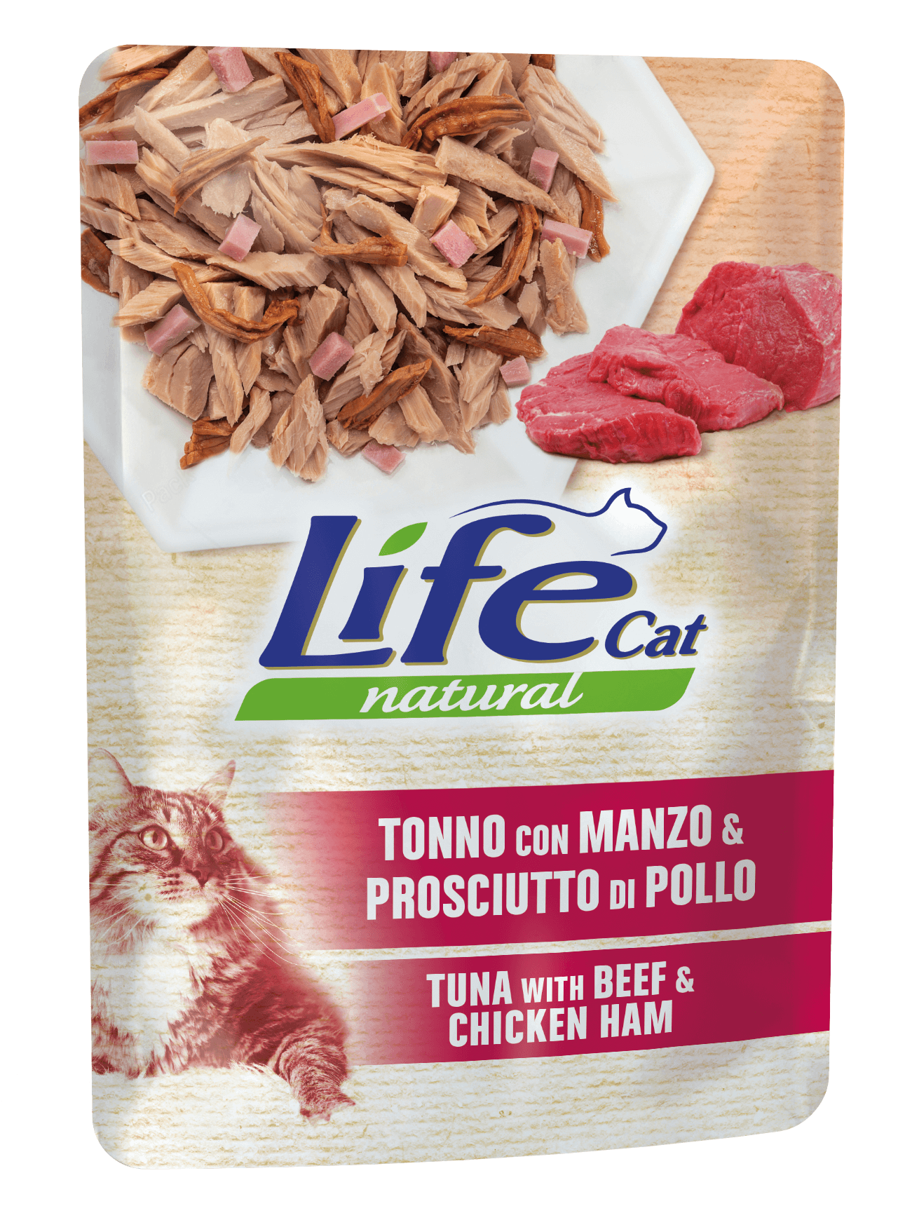 Lifecat 70 грам пауч Тунець з яловичиною та шинкою 10124