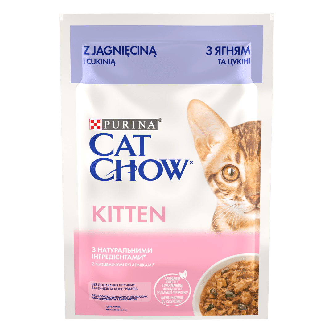 PURINA CAT CHOW котенок 85 гр ягненок цукини