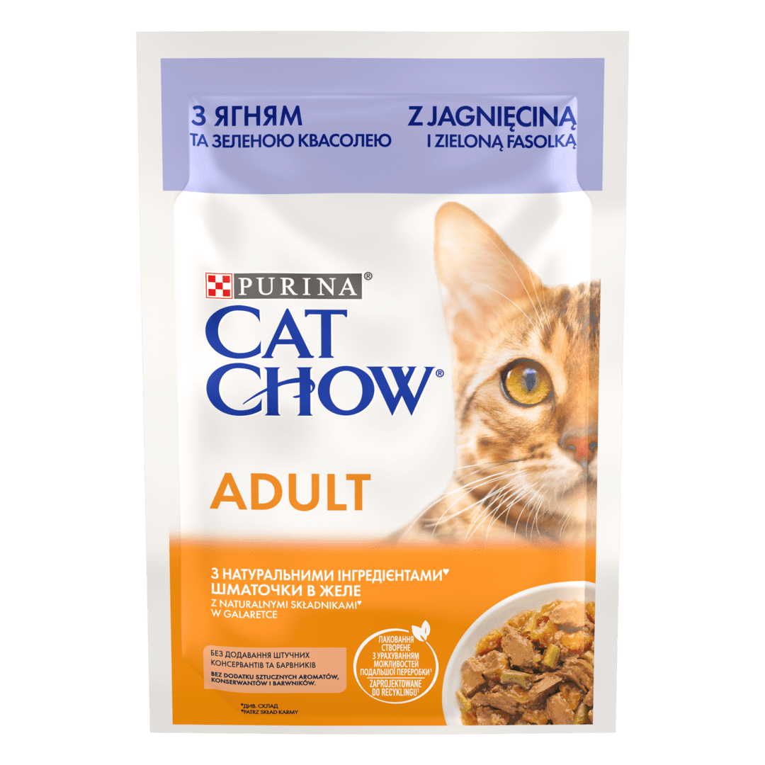 CAT CHOW для котів з ягням та зеленою квасолею 85 гр
