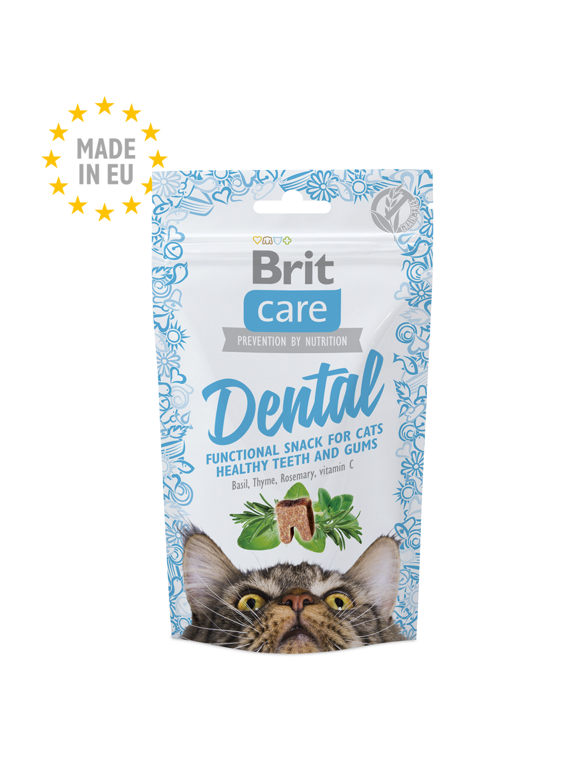 Функциональные лакомства Brit Care Dental с индейкой д/котов, 50г