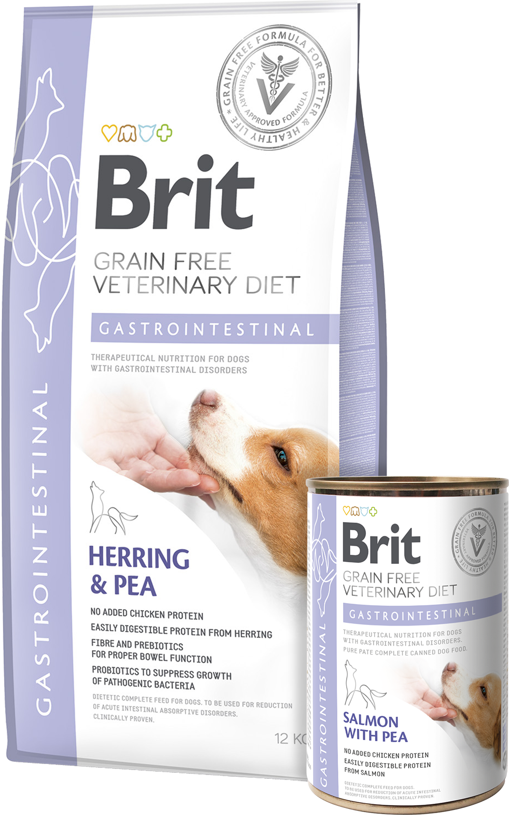Brit Veterinary Diet Gastrointestinal для собак при захворюваннях шлунково-кишкового тракту, лосось і горох 400 г