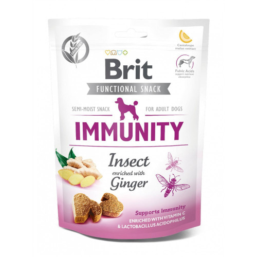 Функциональные лакомства Brit Care Immunity насекомые с имбирем д/собак, 150 г