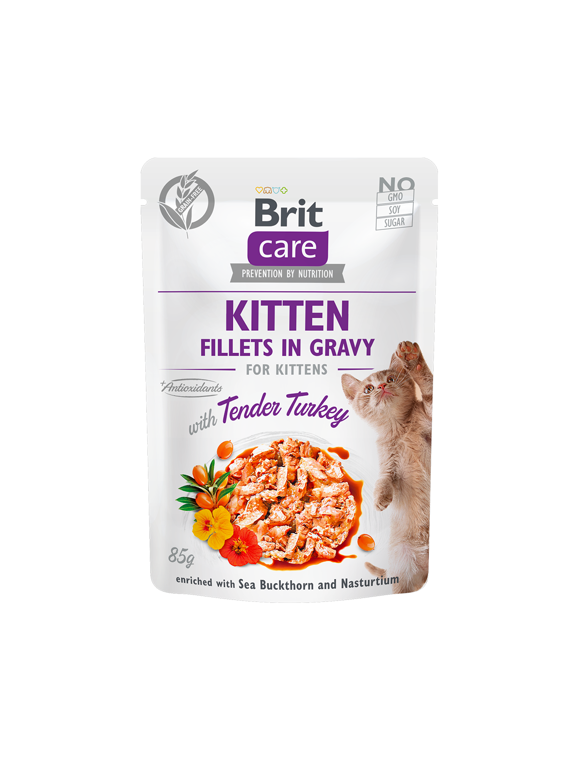 Brit Care Cat pouch 85g филе в соусе нежная индейка д/котят