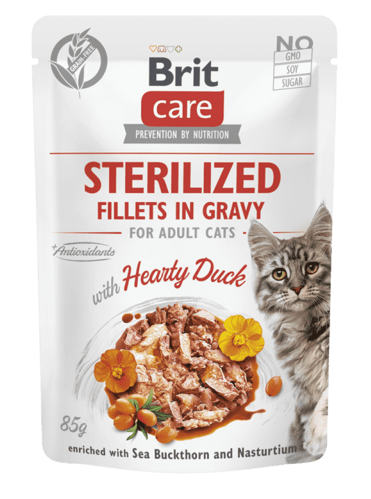 Корм вологий Brit Care Cat стерилайзд філе в соусе для котів кролик 85 гр