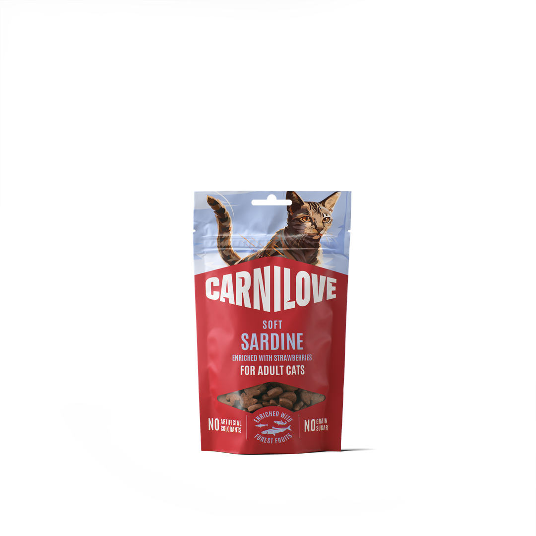 Ласощі Carnilove Софт Снек Сардін д/котів м'які сардина і полуниця 50 г арт.112414