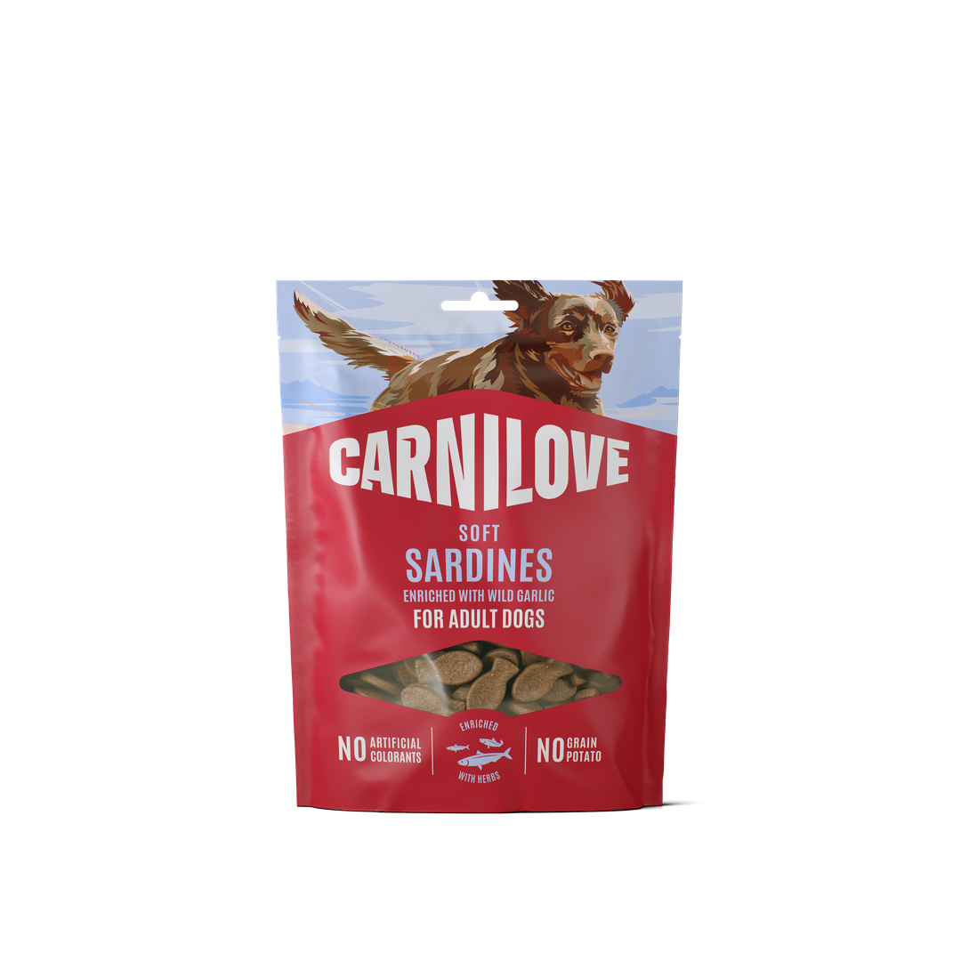 Ласощі Carnilove Софт Снек Сардін д/собак м'які сардини і дикий часник 200 г арт.112416