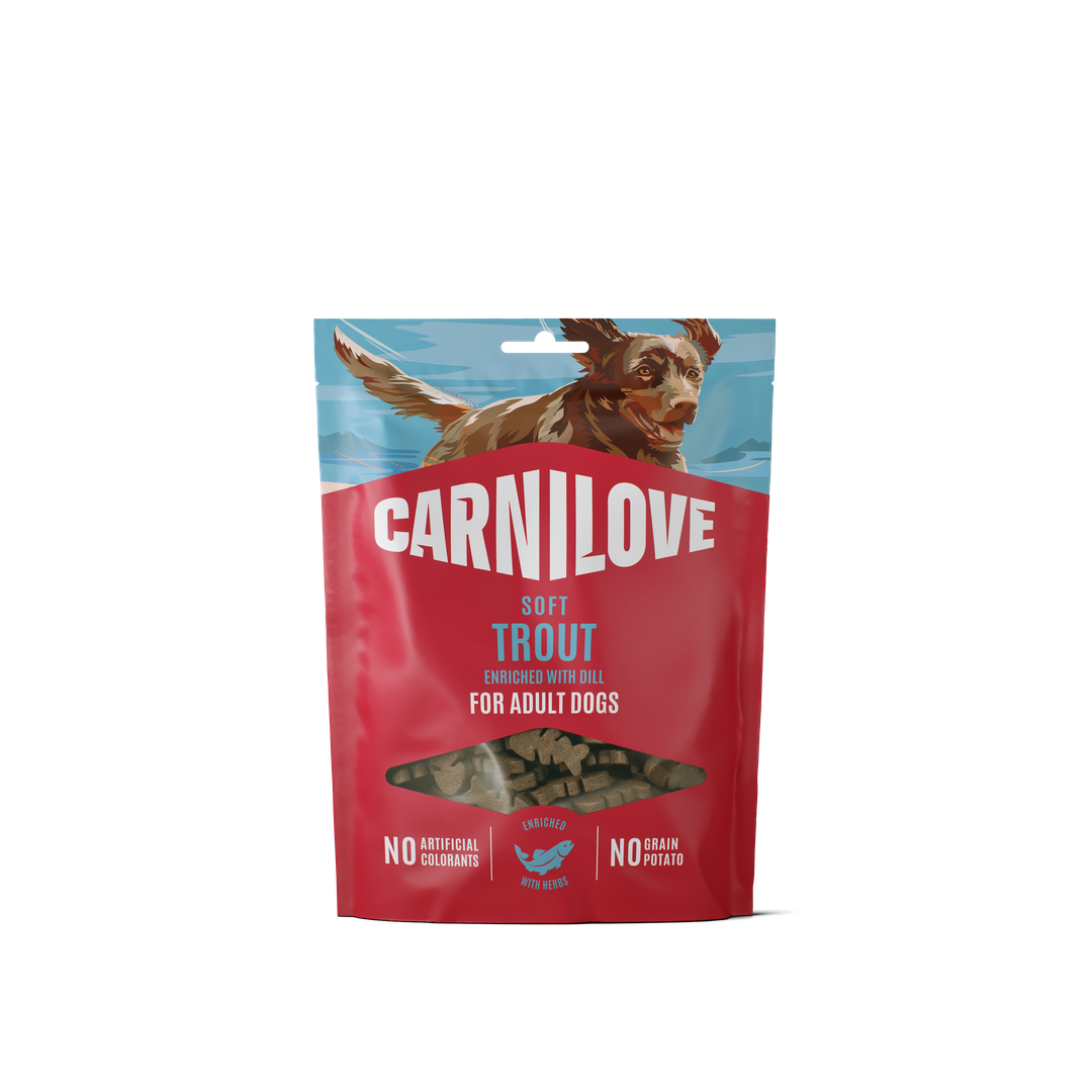 Ласощі Carnilove Софт Снек Траут д/собак м'які форель і кріп 200 г арт.112417